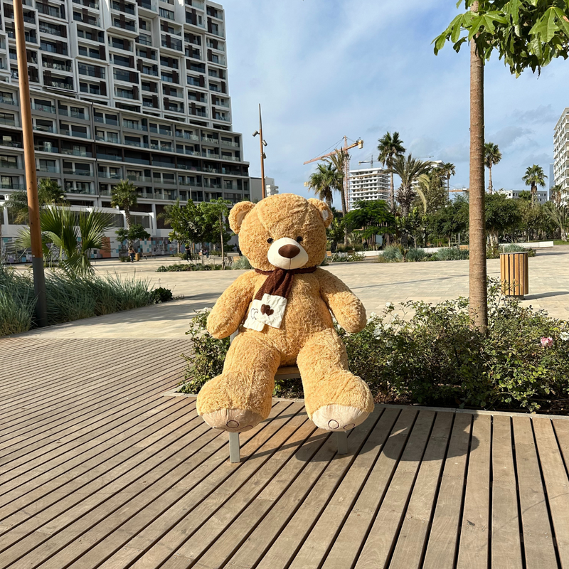 Nounours Géant 160 cm – Peluche Rouge Vif – Maroc