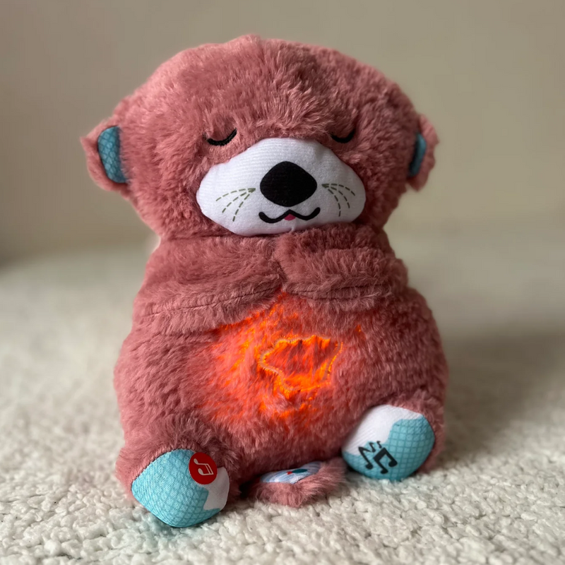 Peluche Loutre Respirante Rose 30 cm – Masolu
