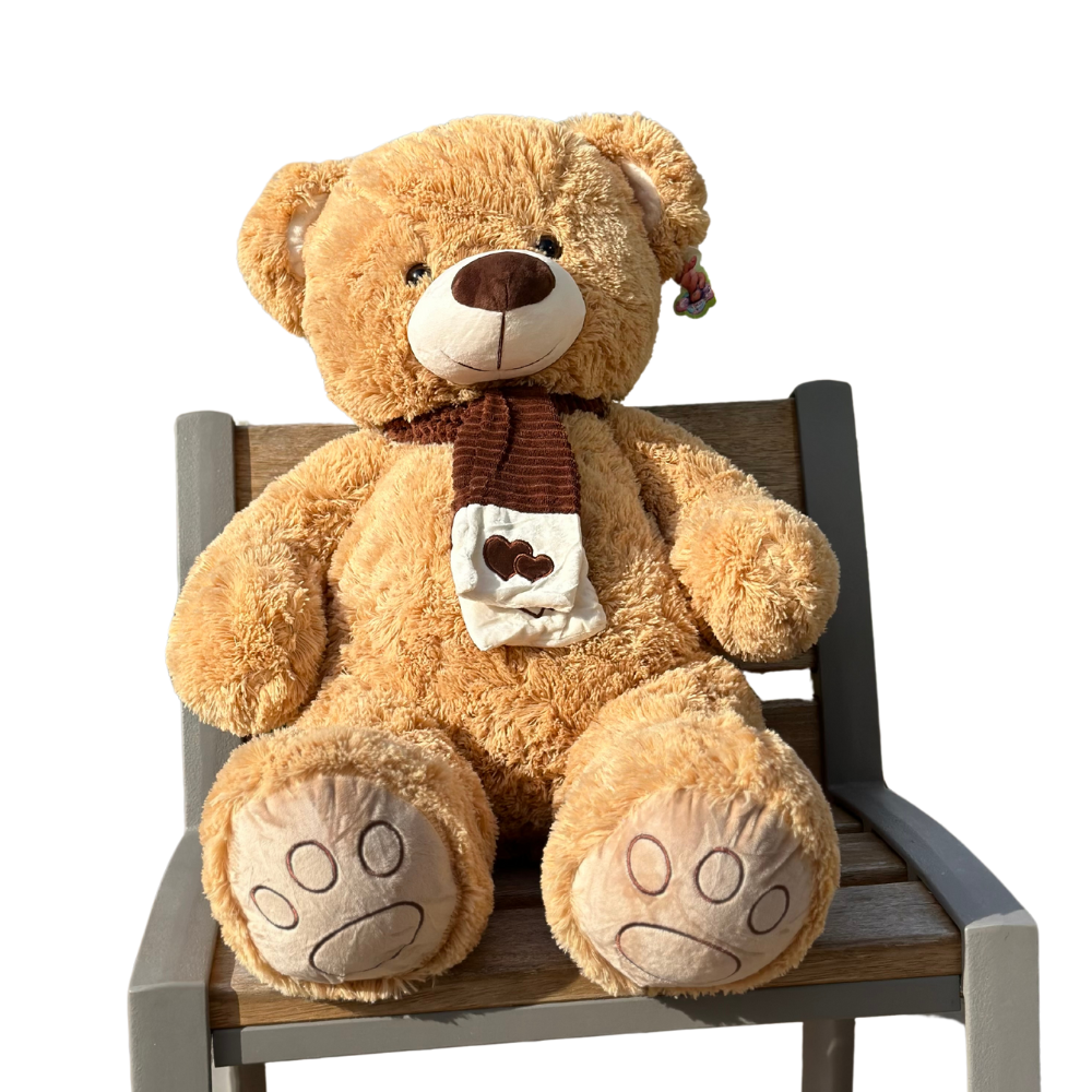 Ours en Peluche Beige 80 cm - Doux et Grand Compagnon Câlin