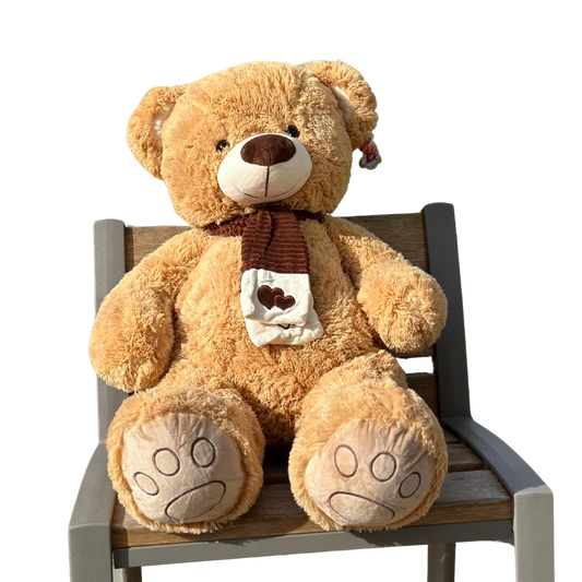 Ours en Peluche Beige 80 cm - Doux et Grand Compagnon Câlin