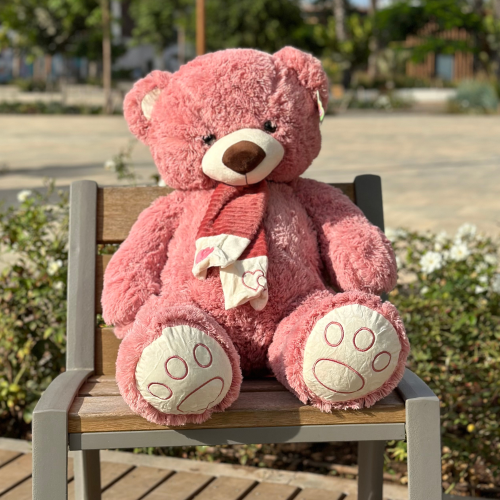 Ours en Peluche Rose 80 cm - Doux et Grand Compagnon Câlin