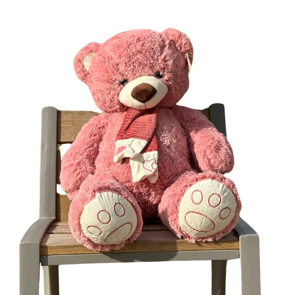 Ours en Peluche Rose 80 cm - Doux et Grand Compagnon Câlin