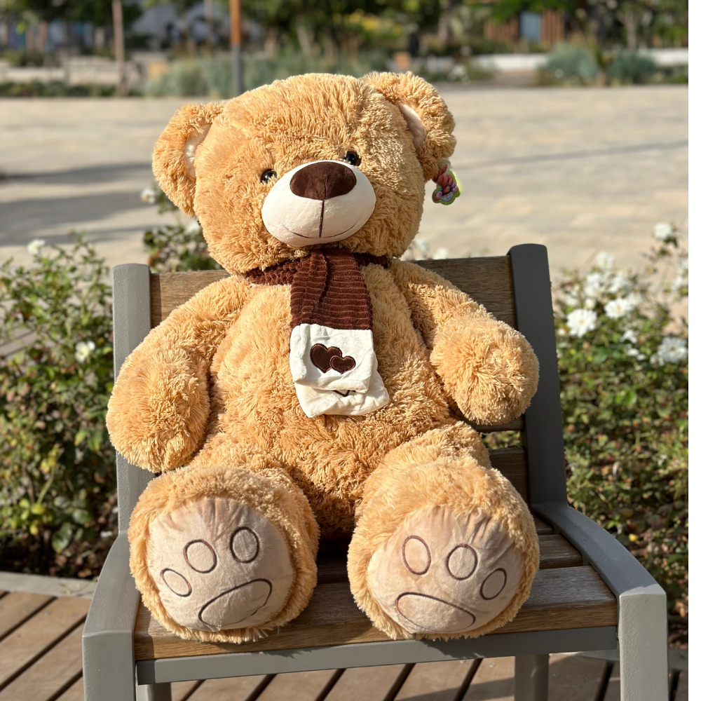 Ours en Peluche Beige 80 cm - Doux et Grand Compagnon Câlin