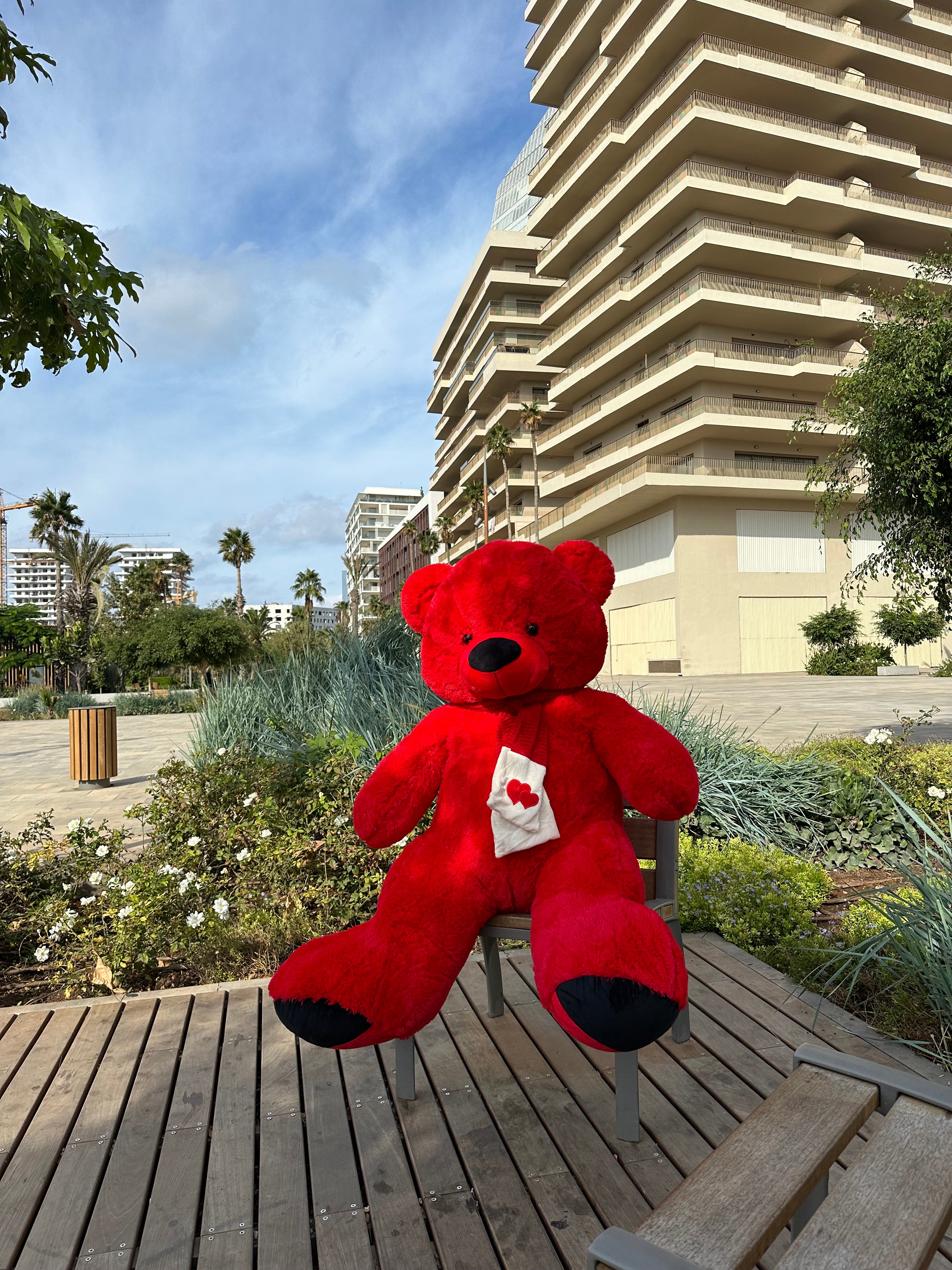 Nounours Géant Rouge - 160 cm